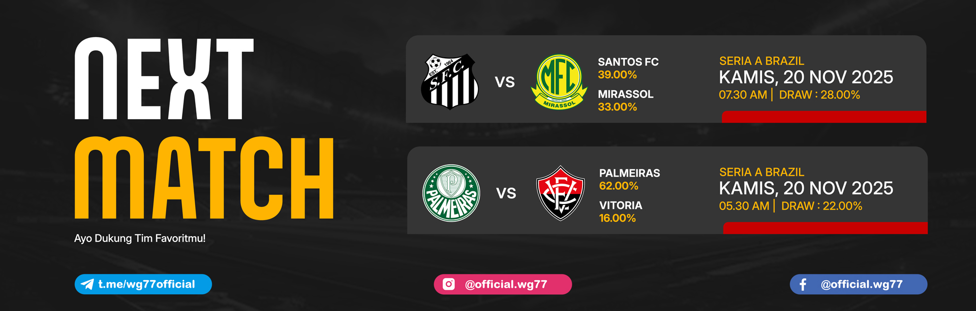 JADWAL BOLA 20 NOVEMBER 2025