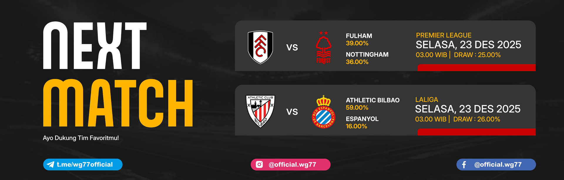 JADWAL BOLA 23 DESEMBER 2025