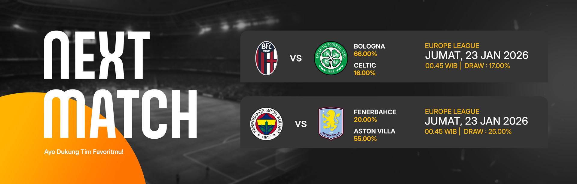 JADWAL BOLA 23 JANUARI 2026