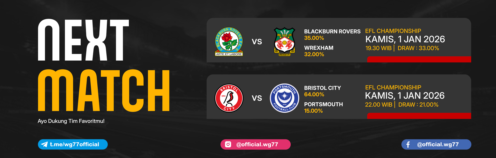 JADWAL BOLA 01 JANUARI 2026