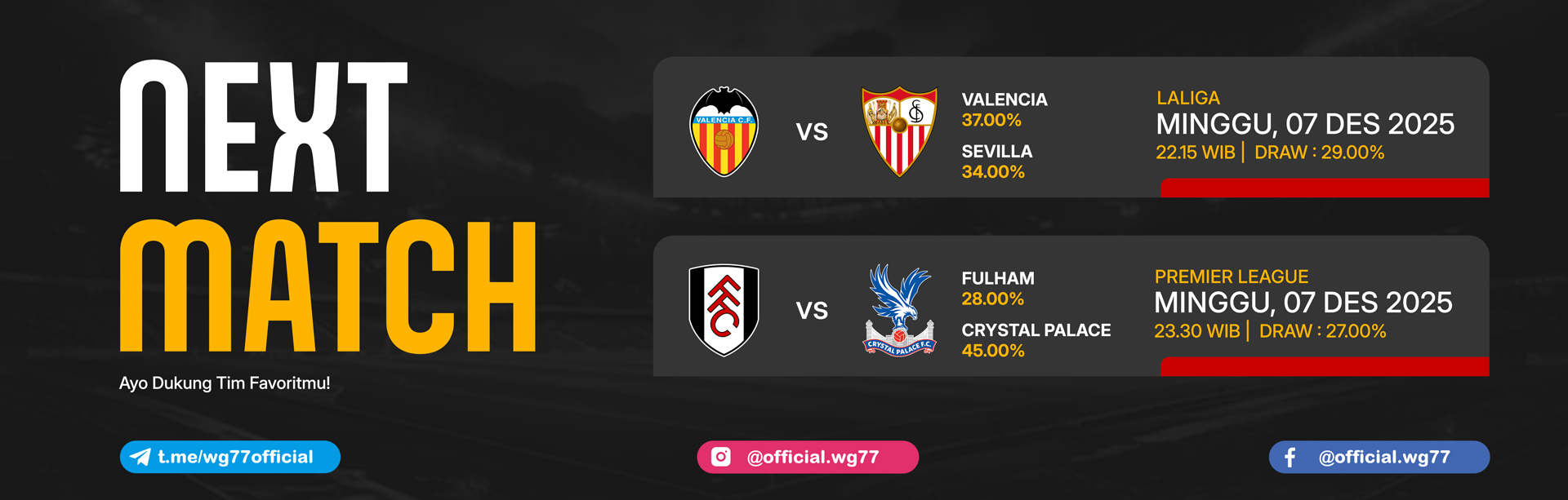 JADWAL BOLA 07 DESEMBER 2025