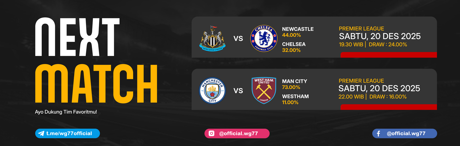 JADWAL BOLA 20 DESEMBER 2025