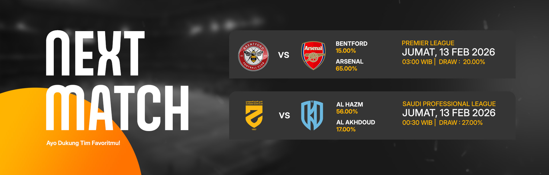 JADWAL BOLA 13 FEBRUARI 2026