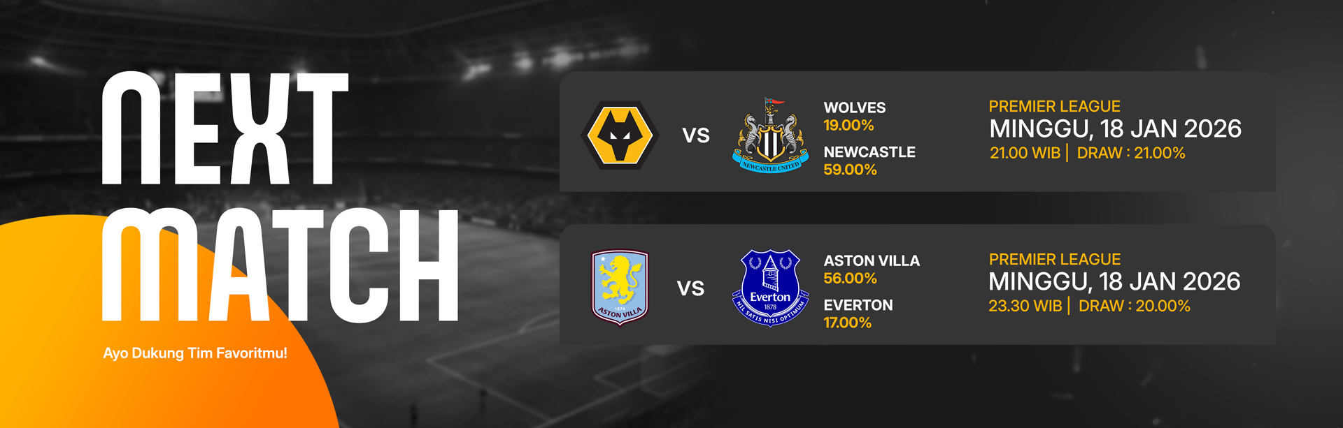 JADWAL BOLA 18 JANUARI 2026