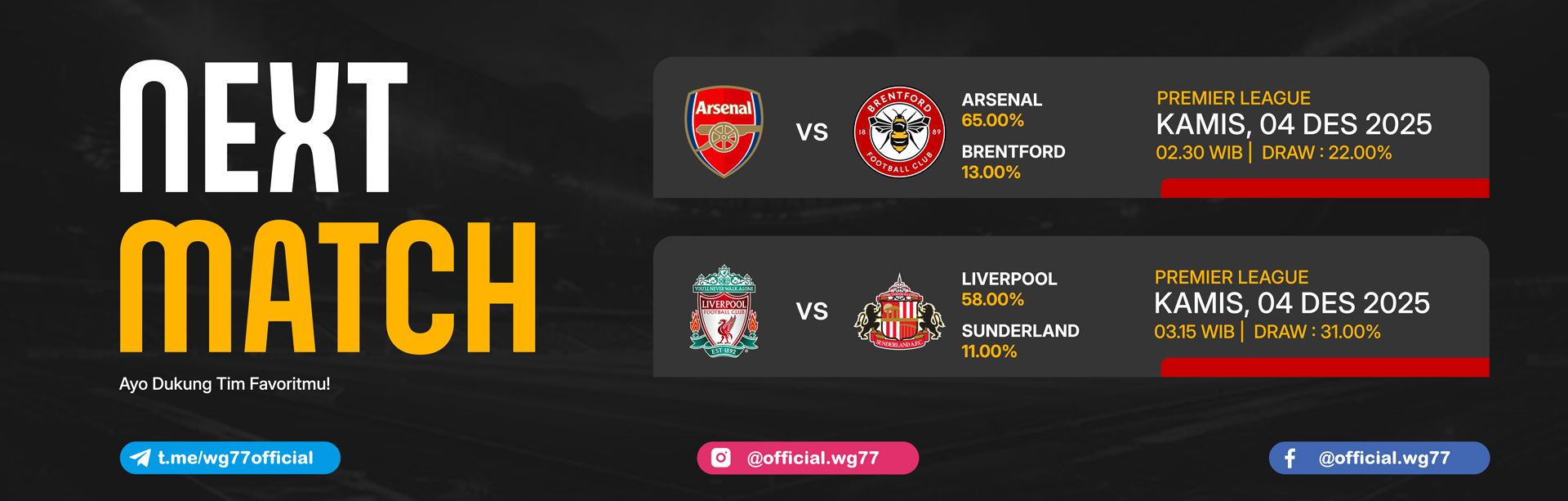 JADWAL BOLA 03 DESEMBER 2025