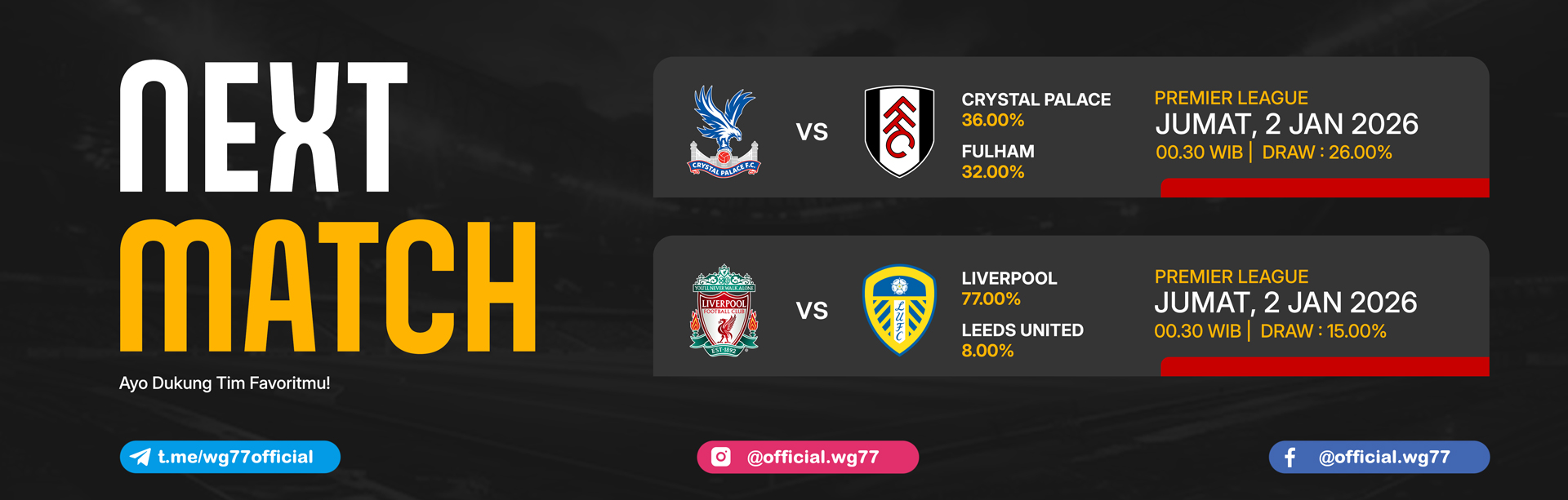 JADWAL BOLA 02 JANUARI 2026