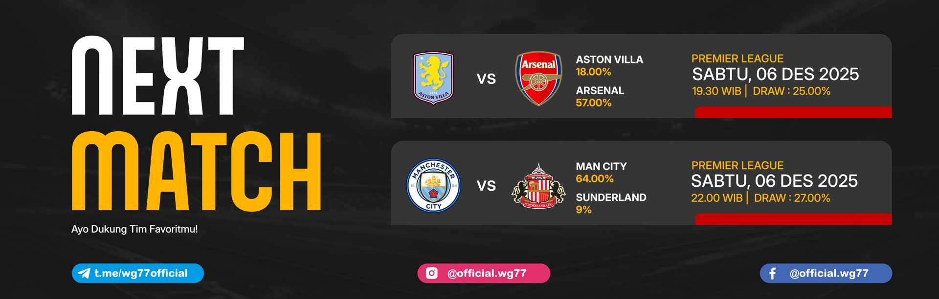 JADWAL BOLA 06 DESEMBER 2025