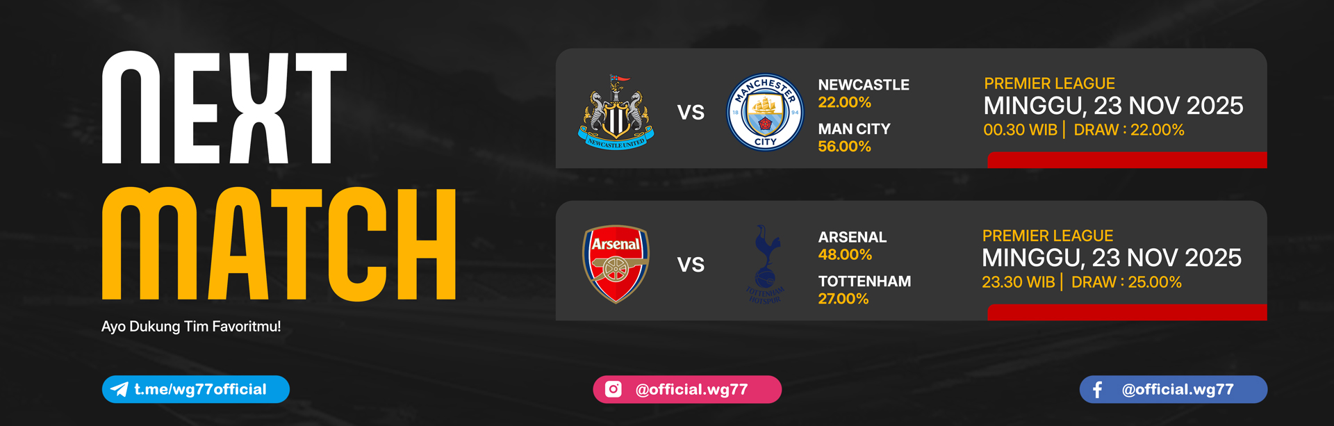 JADWAL BOLA 23 NOVEMBER 2025