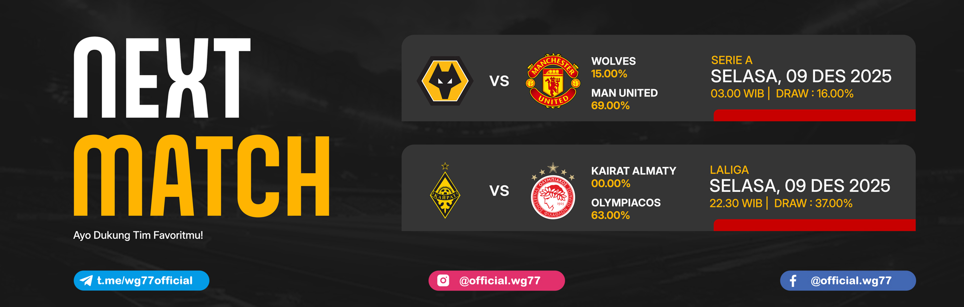 JADWAL BOLA 09 DESEMBER 2025