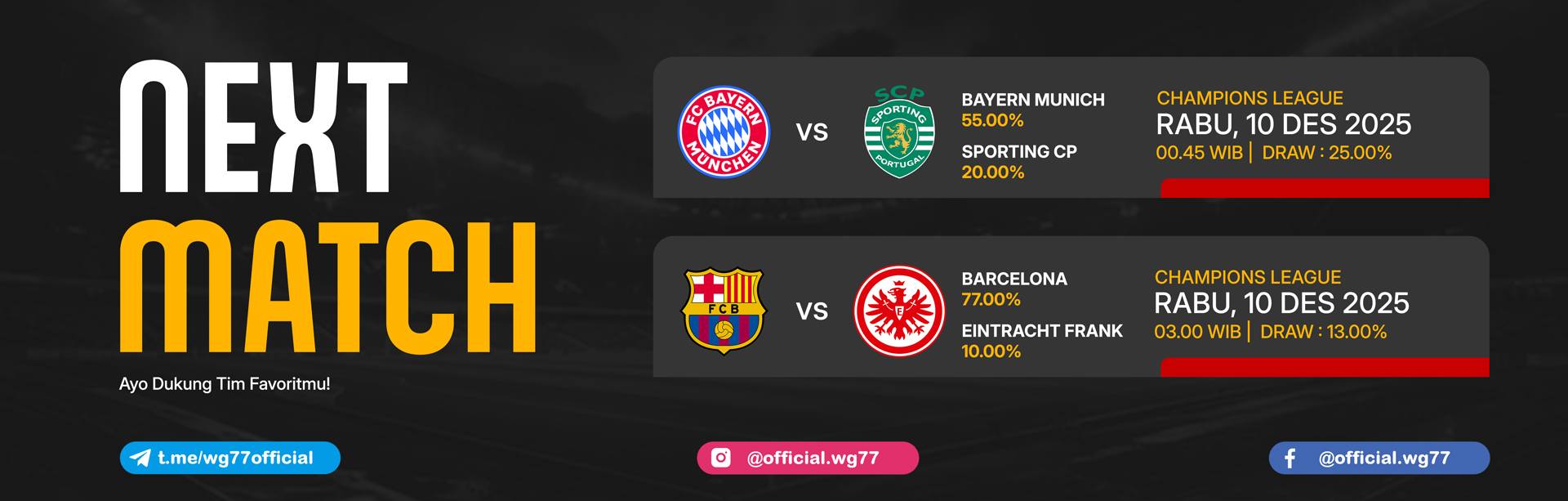 JADWAL BOLA 10 DESEMBER 2025