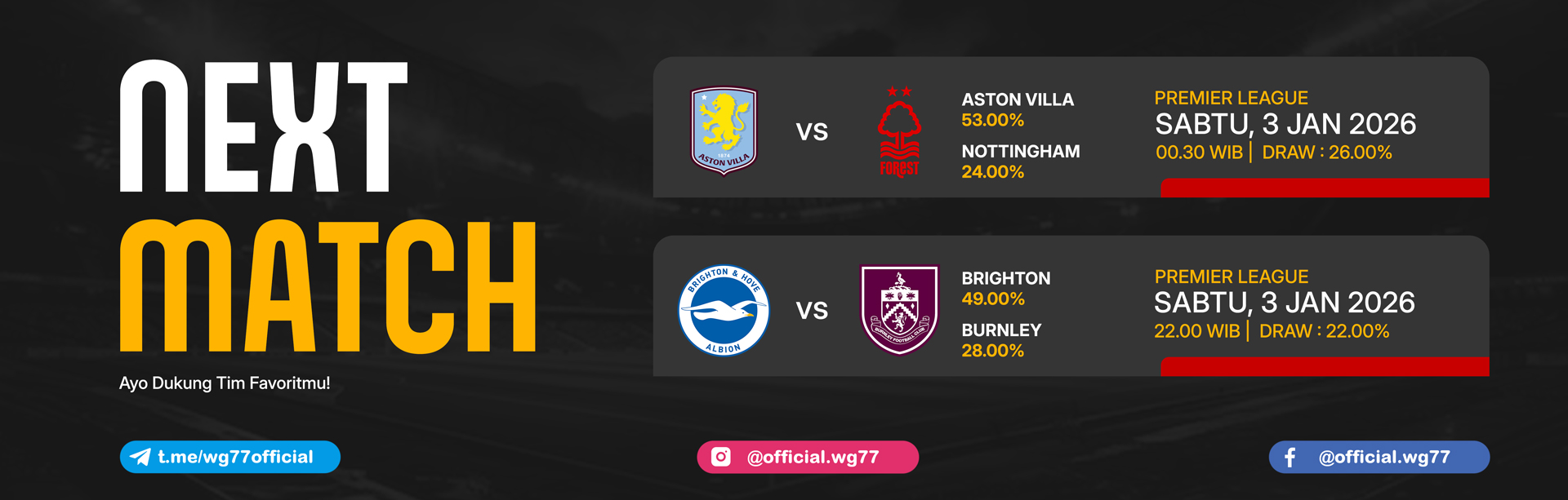 JADWAL BOLA 03 JANUARI 2026