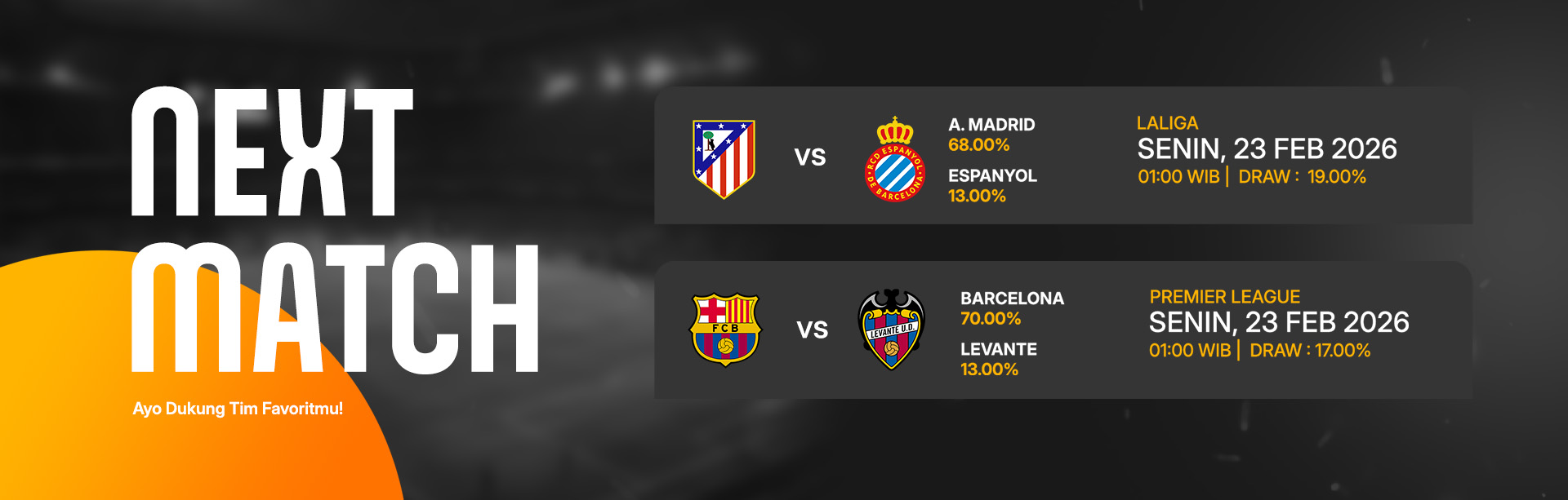 JADWAL BOLA 23 FEBRUARI 2026