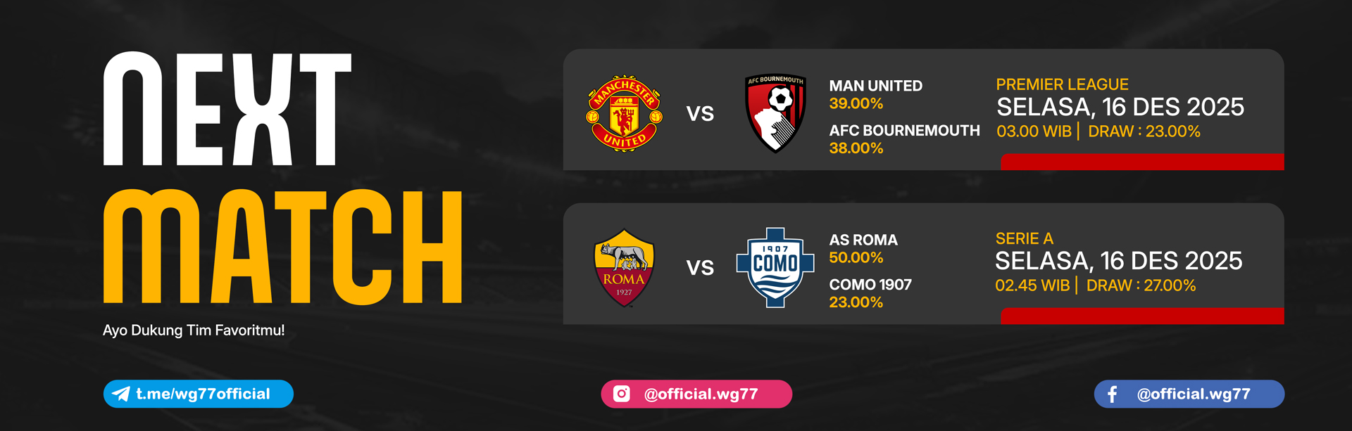 JADWAL BOLA 16 DESEMBER 2025