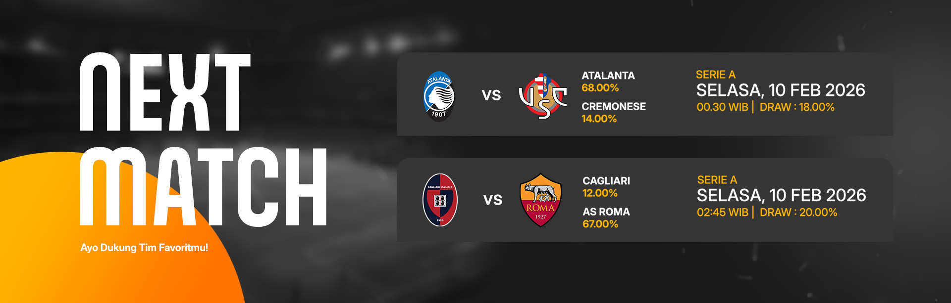 JADWAL BOLA 10 FEBRUARI 2026